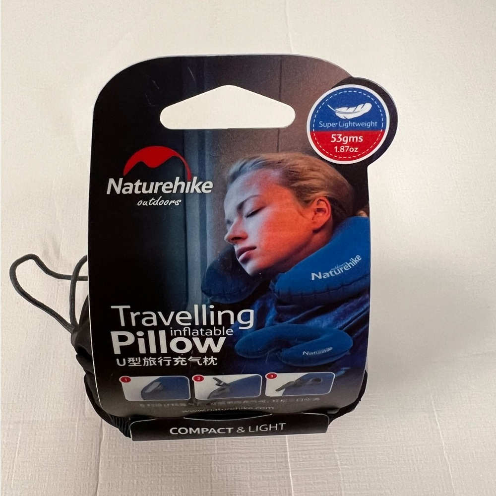Naturehike Outdoors Inflatable Traveling Pillow,‎ Blue, Brand New